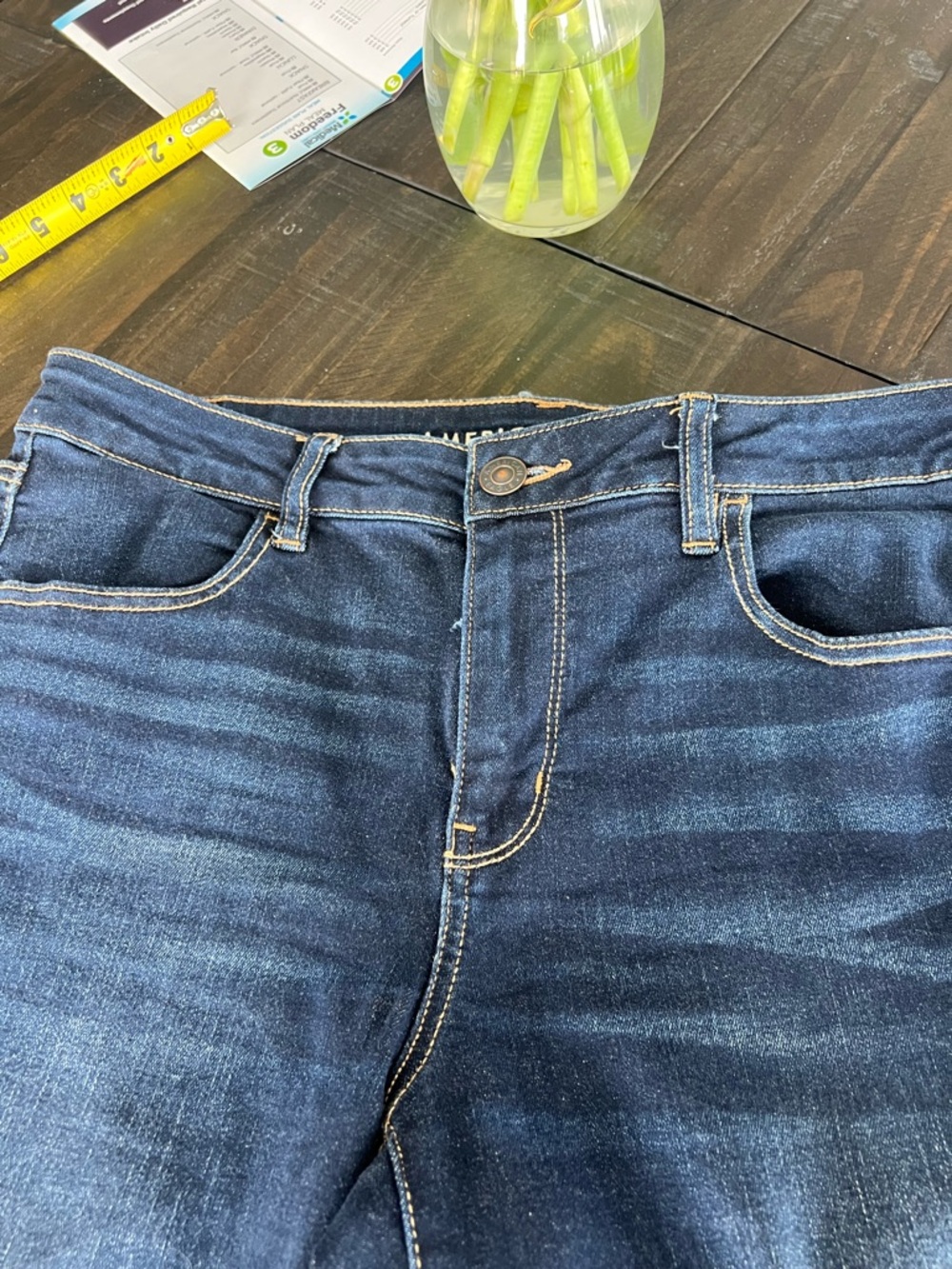 Women’s A E  JEANS- Stretch sz 14/32  Dark Blue Stretch Denim Jeans - jegging - Picture 2 of 16